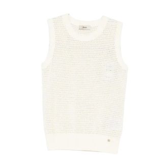 Herno Sleeveless Tops, female, Beige, Size: XS Sleeveless Top