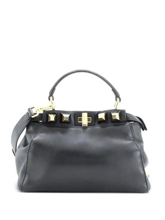 Fendi Peekaboo Bag Leather with Studded Detail Mini satchel - Nero