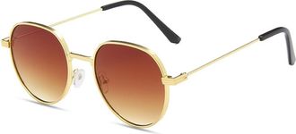 Generic Large Frame Metal Mens Sunglasses Outdoor Vacation Womens Party Sun Glasses(Orange)