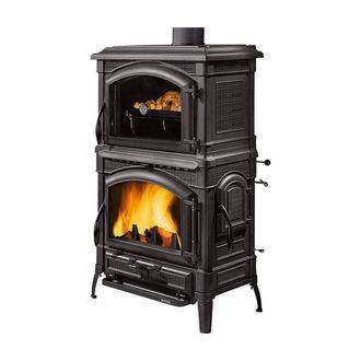Nordica Stufa A Legna isotta Forno Evo 9,7 Kw - Colore Nero Antracite