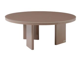 Vente-Unique Tavolino In Mdf E Vetro Temperato - Tortora Laccato - Dorlena