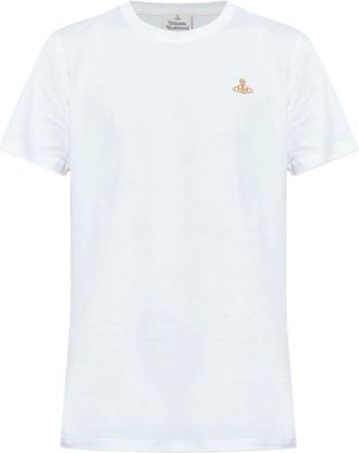 Vivienne Westwood Geborduurd Logo T-shirt - Heren - T-shirts - Wit - XL - Katoen - Tops