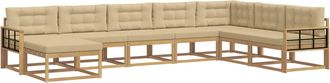 vidaXL Conjunto De Sof&aacute;s De Exterior 8 Uds. Y Beige Vidaxl