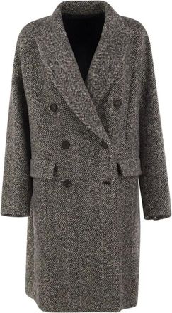 Brunello Cucinelli Abrigo Largo Deslumbrante - Coats - Mujer - Gris - M