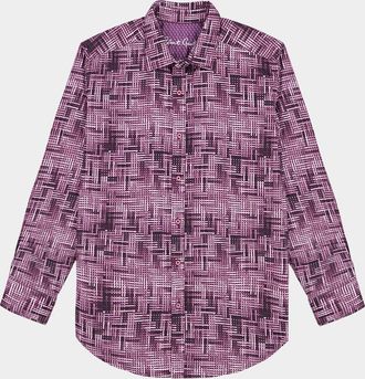 Robert Graham Mens Berkley Basketweave Stretch Sport Shirt