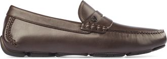 Ferragamo Penny Strap Loafers with Braided Accents and Stitched Detailing