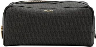 Saint Laurent Pre-owned Bags, female, Brown, Size: ONE SIZE Pre-owned Printed Coated Canvas Pouch