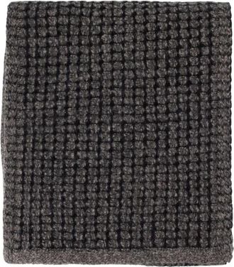 Officine G&eacute;n&eacute;rale Grote Vierkante Sjaal - Heren - Wintersjaals - Zwart - ONE Size - Wol - Accessoires