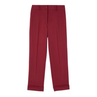 Oltre Broeken, Dames, Rood, 3Xl, Polyester, Geknipte broek van cr&ecirc;pe stof