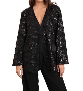 Choklate Paris Channel Sequin Jacket In Black