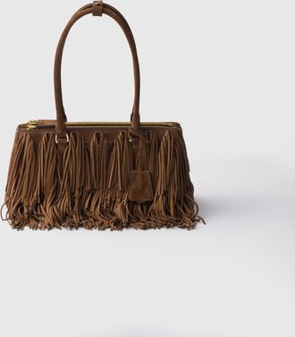 Prada Galleria medium suede bag with fringe