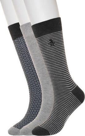 Original Penguin Basic 3-Pack Crew Socks in Black at Nordstrom Rack