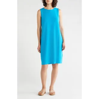 Eileen Fisher Jersey Shift Midi Dress in Oahu Blue at Nordstrom Rack, Size Xx-Small