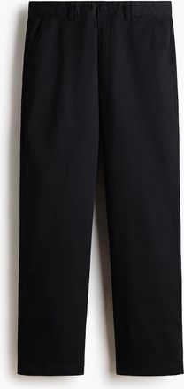 H&M Relaxed Fit Cotton Chinos in Black at Nordstrom, Size 30