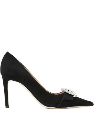 Jimmy Choo London Pumps Cheri con fibbia di cristalli 85mm - Nero