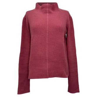 Rick Owens Maglia Ribbed Turtleneck Sweater in Pink Cashmere