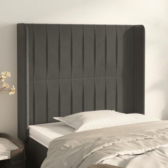 vidaXL Cabecero Con Orejas De Terciopelo Gris Oscuro 83x16x118/128 Cm Vidaxl