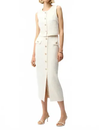 Joseph Ribkoff Boucl&eacute; Midi Pencil Skirt In Off-White