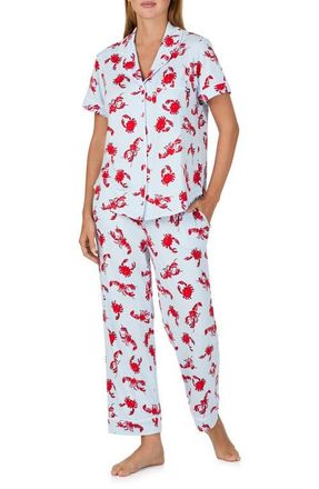 Kate Spade New York print crop pajamas in Blue/Lobster at Nordstrom, Size X-Large