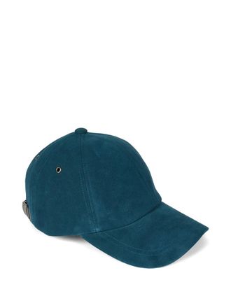 Paul Smith Cappello in pelle scamosciata con dettaglio a righe - Blu