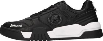 Just Cavalli Leren en synthetisch leren sneakers - Heren - Sneakers - Zwart - 44 EU - Leer - Schoenen