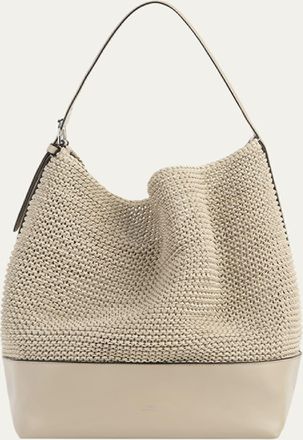 Toteme Belted Woven Leather Tote Bag