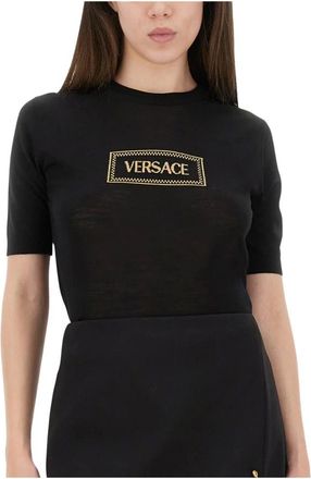 Versace Truien & Vesten, Dames, Zwart, M, Round-neck Truien
