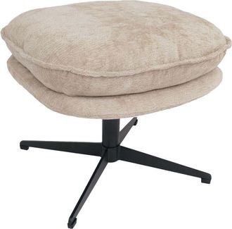 Hhg [nunca Usado] Taburete Con Tapizado Hhg-704, Taburete Para Sentarse/descansar Los Pies, Reposapi&eacute;s, Otomana, Tejido/textil Chenilla (370 G/m&sup2;), Crema