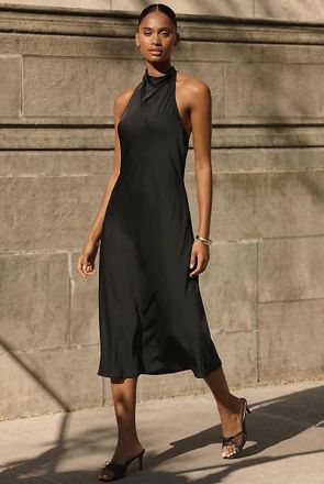 Maeve Jamie Satin Halter Midi Dress