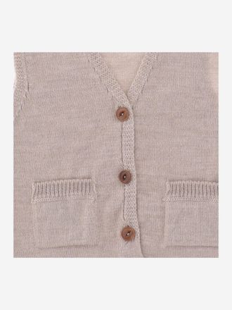 1+ in the family Boys Wool Blend Waistcoat Beige Knitwear Sweater