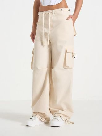 Mani&egrave;re De Voir Rosa Ripstop Parachute Cargo Pants in Cream at Nordstrom, Size 10