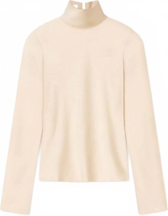 Nanushka Womens Satin Turtleneck Top In Beige