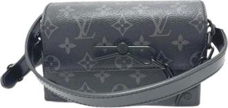 Louis Vuitton Pre-owned Cross Body Bags, male, Black, Size: ONE SIZE Pre-owned Monogram Eclipse Shoulder Bag