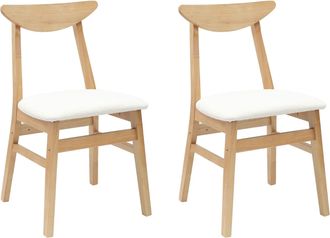 vidaXL Sillas De Comedor 2 Uds. Madera De Caucho S&oacute;lido Natural Vidaxl