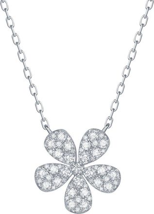 Sabrina Designs 14K 0.70 Ct. Tw. Diamond Flower Necklace