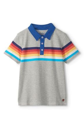 Hatley Kids 70s Stripes Polo in Grey at Nordstrom, Size 2T