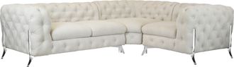 HOME AFFAIRE Chesterfield-Sofa »Amaury L-Form« moderne Chersterfield-Optik, Breite 262 cm, Fussfarbe wählbar