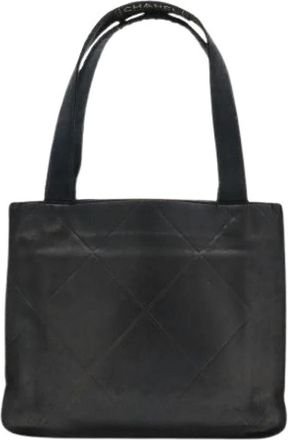 Chanel Pre-owned Vintage Leren Tote Bag - Dames - Vintage Shopper - Zwart - ONE Size - Leer - Vintage