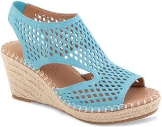 Gentle Souls Cody Espadrille Wedge Sandal in Milky Blue Suede at Nordstrom, Size 6.5