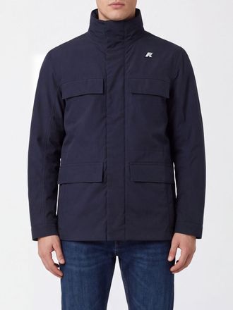K-Way Short Windproof Cotton and Polyester Parka with Flap Pockets