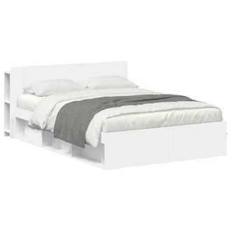 vidaXL Estructura De Cama Con Almacenamiento Blanco 140 X 200 Cm Vidaxl