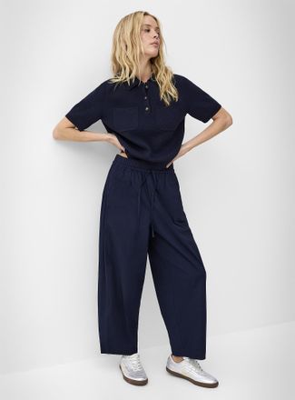 Icone Womens Poplin barrel-leg pant