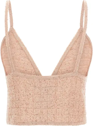 Alessandra Rich Sequin-Embellished Wool Blend Tank Top - Pink
