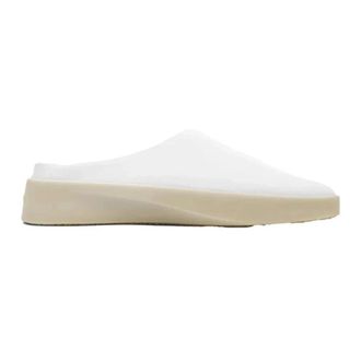 Wolf & Shepherd Mens Wolf & Shepherd Cruise Mule White Leather Slip On Casual Shoes HAWK1598