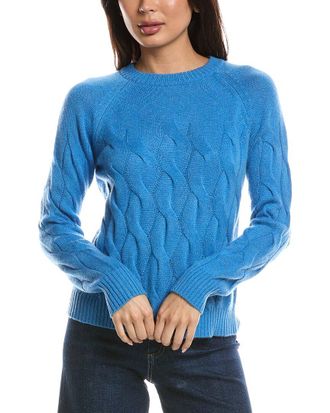 Fort&eacute; Cashmere Wandering Cable Crewneck Cashmere Sweater