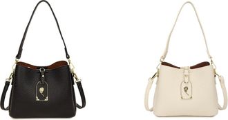 Generic Women Girls PU Leather Large Capacity Shoulder Bag for Work & Outing (Black)