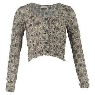 Nanushka Printed Smocked Rosine Cardigan in Multicolor Polyester
