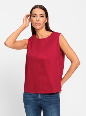Heine Blusentop HEINE, Damen, Gr. 34, rot, 97% Baumwolle, 3% Elasthan, unifarben, Rundhals, Blusen Blusentop