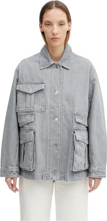 Maison Kitsun&eacute; Denim Barn Jacket - Dames - Spijkerjassen - Grijs - M - Denim - Jassen