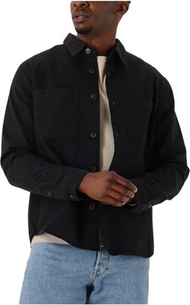 Selected Zwart Twill Overshirt voor Mannen - Heren - Casual Overhemden - Zwart - M - Katoen - Overhemden